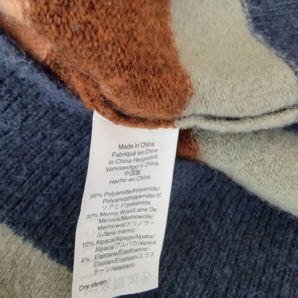 Madewell Sweater Small Elmwood Striped Multicolor Crewneck G9616 - Picture 6 of 8